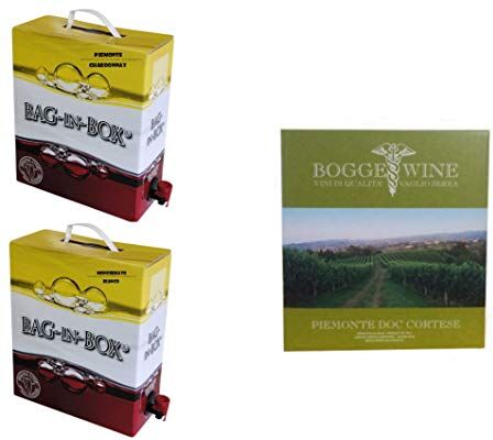 Boggero Bogge Wine Tris vini bianchi Bag in Box 5 L Piemonte Chardonnay Piemonte Cortese Monferrato Bianco Muller