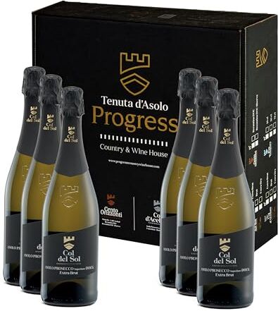 Progress Country & Wine House Progress COL DEL SOL Selezione Degustazione Asolo Prosecco Superiore DOCG Extra Dry, Brut, Extra Brut   Charmat Lungo, Vino Biologico   Cartone Assortito 6 Bottiglie 75cl.