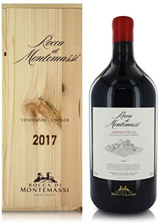 ROCCA DI MONTEMASSI Vino Rosso Maremma Toscana DOC 2017, Cassetta di Legno, Magnum 3 Litri