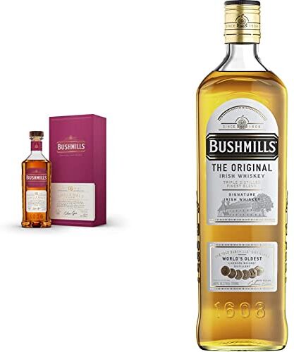 Bushmills 16 anni Single Malt Whiskey irlandese invecchiato 16 anni in tre tipologie di legno & Original Whiskey irlandese, il più rotondo dei classici Irish