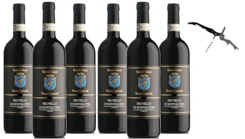 Generico 6 Bottiglie Brunello di Montalcino DOCG 2018 Bartoli Giusti 6x75cl 14% vol con Levatappi omaggio