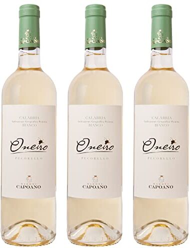 capoano Cirò Oneiro Vino Bianco IGP Made in Italy 3 Bottiglie da 750 ml 13,5% Vol 100% Pecorello Abbinamento con Piatti a Base di Pesce della Cucina Italiana