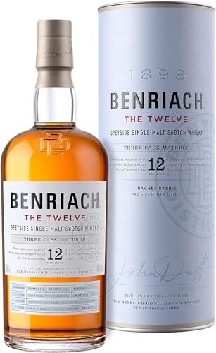 BenRiach The Twelve 70cl Single Malt Scotch Whisky Scozzese, Maturato 12 Anni, Astucciato, 43% Vol.