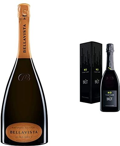 Bellavista Grande Cuvée Alma Brut 1.5 & Contadi Castaldi Brut Astucciato Bottiglia Di Franciacorta Da 750ml. Vino Con 80% Chardonnay, 10% Pinot Nero E 10% Pinot Bianco, Ottimo Per Aperitivo.