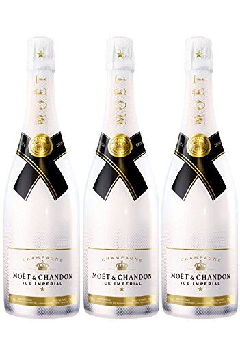 Moët & Chandon Champagne Ice Impérial Blanc  Varietà di uve Pinot Meunier, Pinot Nero, Chardonnay Set di 3, 750 millilitri