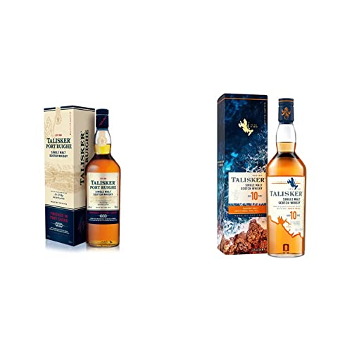 Talisker Port Ruighe Single Malt Scotch Whisky 700 ml & 10 Anni Single Malt Scotch Whisky con Astuccio 700 ml