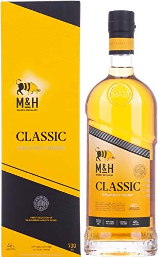 MILK&HONEY Classic Single Malt Whisky, Prodotto in Israele, Leggermente Torbato, 46% Vol, Bottiglia in Vetro da 700 ml