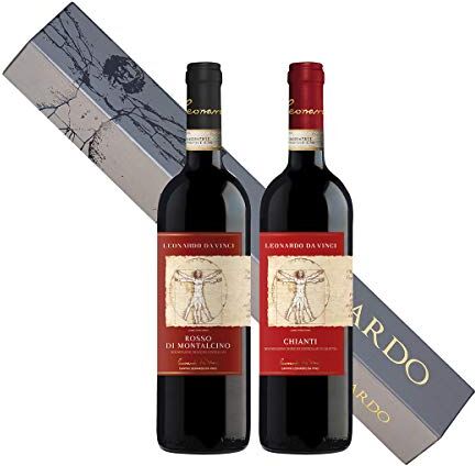 Zeus Party Confezione Regalo Leonardo Da Vinci Chianti Classico DOCG + Rosso di Montalcino DOC 0,750 ml