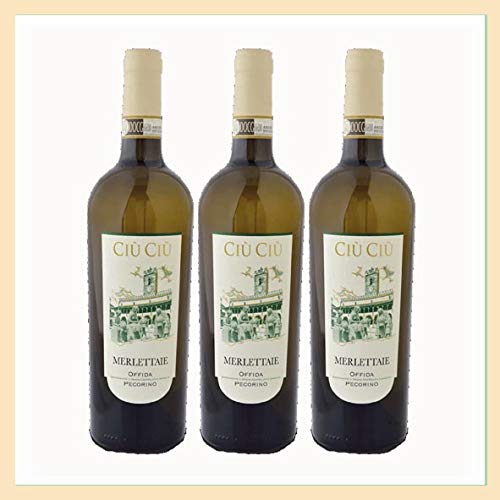 marche in italy 3x vino bianco Pecorino Offida DOCG Le Merlettaie, 0,75 lt, Cantina Ciù Ciù, Offida AP, Italy, prodotto tipico marchigiano