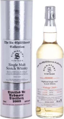 Signatory Vintage ARDMORE 11 Years Old The Un-Chillfiltered 2009 46% Vol. 0,7l in Giftbox