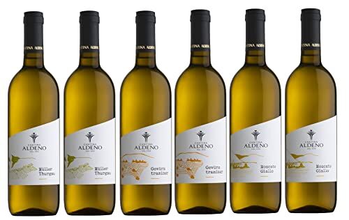 Cantina Aldeno Confezione 6 bottiglie   3 tipologie di Vino Bianco BIO VEGAN Trentino DOC: Gewurztraminer   Muller Thurgau   Moscato Giallo  (Vini Bianchi VEGAN BIO Mix 2)