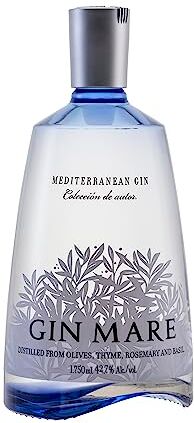 Gin Mare Mediterranean Gin 1,75L – Premium Gin con 4 botaniche principali che ricordano le coste mediterranee. 42,7% vol.