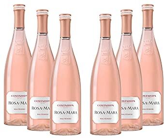 COSTARIPA RosaMara Valtenesi DOC, 6 bottiglie di Vino Rosé 750 ml, Note Fruttate, Tessitura Setosa, Colore Rosa Leggero, Vino per Aperitivo e Pesce Crudo, Made in Italy, Lago di Garda