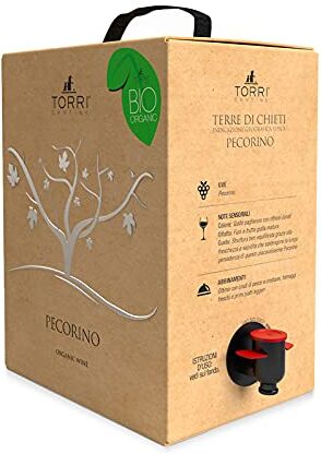 Torri Cantine Vino bianco Bag in Box Pecorino IGT Terre di Chieti Biologico 5 Litri