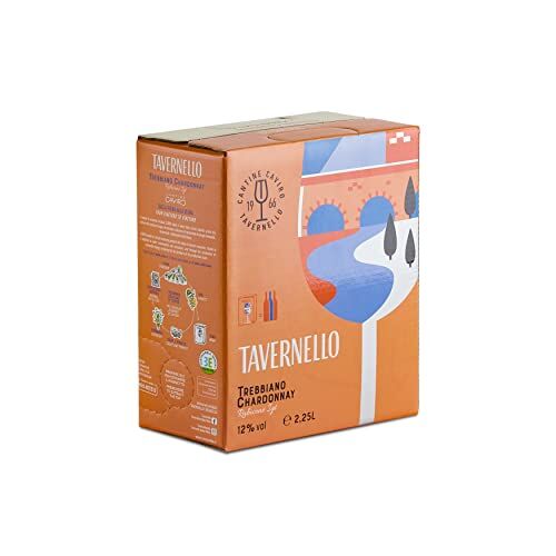 Tavernello Trebbiano Chardonnay Rubicone IGT, Vino Equilibrato e Profumato, 12% Vol, Bag in Box da 2,25 L