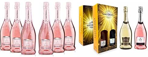 Sant'Orsola Prosecco DOC Rosè Millesimato Pacco da 6 X750 ml & Casa  Confezione Regalo Pack 1 bottiglia Cuvèe Blanc de Blancs + 1 bottiglia Cuvèe Rosè (2x750ml) Esclusiva Amazon