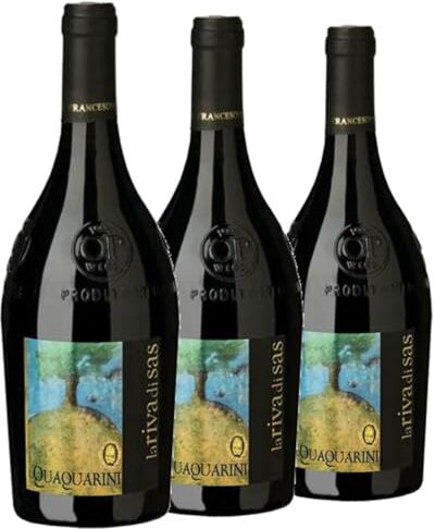 Quaquarini 3 Bottiglie Bonarda Senza Solfiti Aggiunti Oltrepò Pavese Dop Biologico Riva di Sass Francesco  75cl