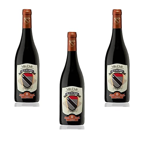 Nostre Montagne Prodotti Tipici Valle d'Aosta Vino Fumin Barricato DOC 3 bottiglie da LT 0,750 alcool: da 12,5 a 13% in vol. 100% vitigno autoctono valdostano