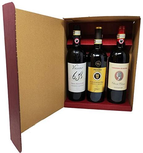 Zeus Party Cofanetto Regalo Chianti Gran Selezione "Il Chianti" Riserva DOCG Collezione Oro 2016 + Valiano Gran Selezione 2015 + Contessa di Radda 2016