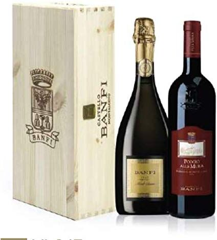 Zeus Party Cassetta Degustazione -Banfi- Poggio Alle Mura DOC + Brut Metodo Classico 75cl Ottima Idea Regalo !