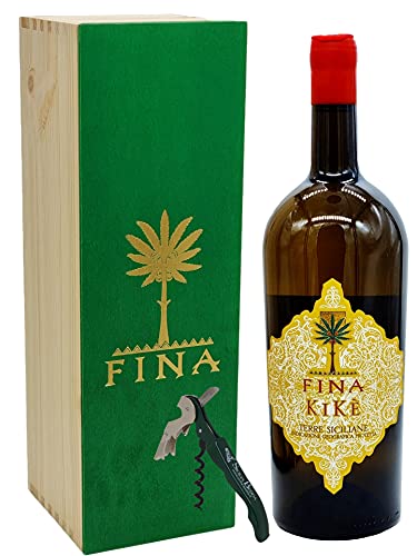 sicilia bedda Kikè Terre Siciliane IGT Traminer Aromatico Sauvignon Blanc Magnum Legno LT 1,5 Con Apribottiglia