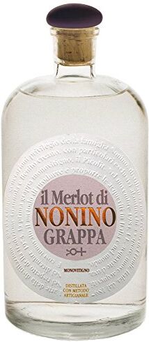 Nonino Distillerie  dal 1897, Grappa Monovitigno Merlot 41°, Ccon sentore di petali di rosa e noccioli di ciliegia bottiglia in vetro da 2000 ml