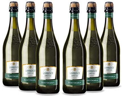 Sant'Orsola Casa  Vino Bianco Frizzante Lambrusco Emilia I.G.T. 8%, da Uva Italiana, Gusto Fruttato e Avvolgente, 6x750 ml