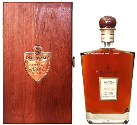 Dellavalle Grappa Affinata in Botti da Whisky Glen Scotia & Bowmore Casks 2007 0,70 lt. + Box Legno