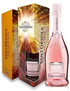 Sant'Orsola Casa  Prosecco D.O.C. Rosè Millesimato Extra Dry, 11%, Confezione Regalo, da Uve Glera e Pinot Nero, Gusto Delicato con Note Fruttate e Floreali, 6x750 ml