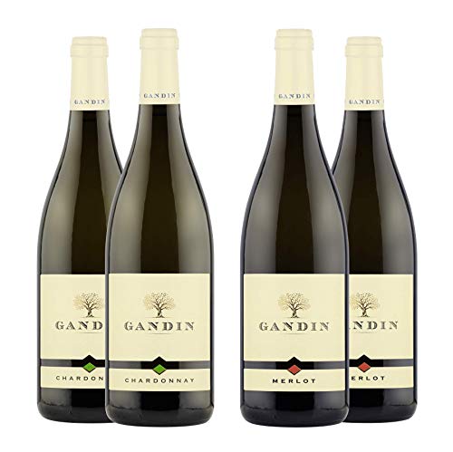 Gandin Chardonnay DOC 2x 0,75 L + Merlot DOC 2x 0,75 L   Friuli Isonzo    Wines   Idea Regalo