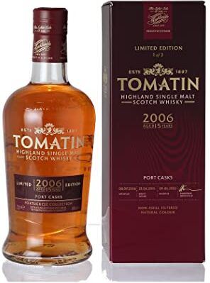 Hard To Find Tomatin 15 Years Old Portuguese Collection PORT CASKS 2006 46% Vol. 0,7l in Giftbox