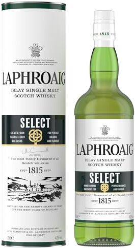 Laphroaig ,  Select Single Malt Scotch Whisky, torbato, profondo e complesso 1 bottiglia da 700ml l'imballaggio può variare