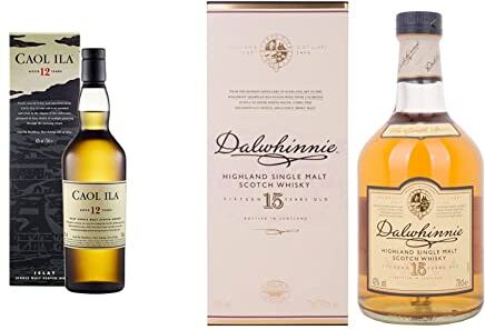 Caol Ila Dalwhinnie Scotch Single Malt 15 Anni 700 ml &  12 Anni Islay Single Malt Scotch Whisky 700 ml