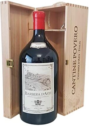 Cantine Povero Barbera d'Asti DOCG 2020 3 lt. JEROBOAM + Box Legno