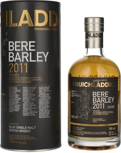 Bruichladdich Bere Barley 10 Years Old Islay Single Malt Scotch Whisky 2011 50% Vol 0.7 l in Scatola di Latta