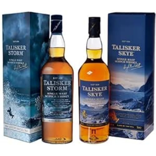 Talisker Storm Single Malt Scotch Whisky con Astuccio 700 ml & Skye Single Malt Scotch Whisky, 700 ml (La confezione pu & ograve; variare)