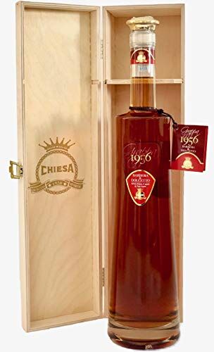 CHIESA CONFEZIONE REGALO GRAPPA 1956 BARBERA & DOLCETTO INVECCHIATA 4 ANNI  cl 150 vol 42% BARRICATA RISERVA + CONFEZIONE LEGNO