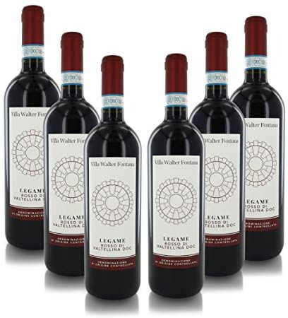 Villa Walter Fontana Vino Rosso ''Legame'', Rosso di Valtellina Doc, Annata 2019, Cartone con 6 Bottiglie da 75 Cl L'Una