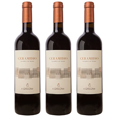 capoano Cirò Ceramidio Vino Rosso IGP Made in Italy 3 Bottiglie da 750 ml 13,5% Vol 100% Merlot, Cabernet Sauvignon, Syrah, Gaglioppo Abbinamento con Arrosti di Carne Bianca e Rossa