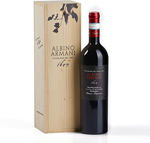 Giorgio Armani GIFT RIPASSO Confezione regalo in legno con logo da 1 bottiglia x 750 ml 1x Valpolicella Ripasso Classico Superiore DOC