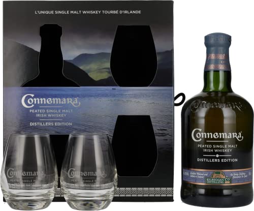 Connemara DISTILLERS EDITION Peated Single Malt Irish Whiskey 43% Vol. 0,7l in Giftbox with 2 glasses