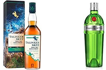 Talisker Skye Single Malt Scotch Whisky, 700 ml (La confezione può variare) & Tanqueray No. Ten Gin 700 ml