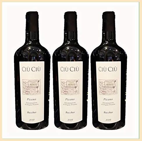 Marche in Italy 3x bottiglie vino Rosso Piceno DOP"Bacchus" biologico, Cantina Ciù Ciù, Offida, Ascoli Piceno, Italy, prodotto tipico marchigiano