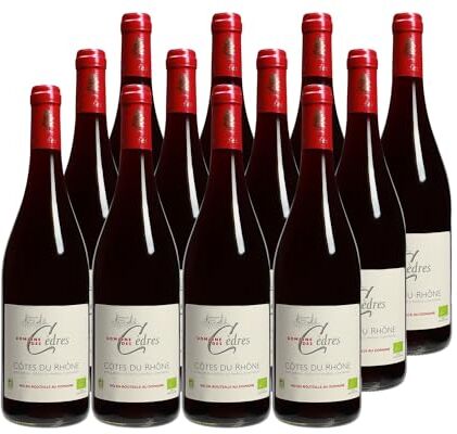 Generico Côtes du Rhône Atlas rosso 2022 Organico Domaine des Cèdres DOP Valle del Rodano Francia Vitigni Grenache,Syrah,Mourvèdre 12x75cl