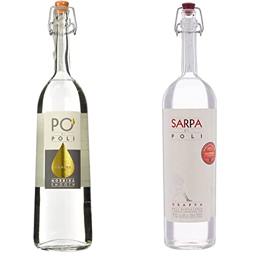 Poli Po Moscato (Morbida) 3040451.1 Grappa, 700 ml & Sarpa Grappa 700 ml