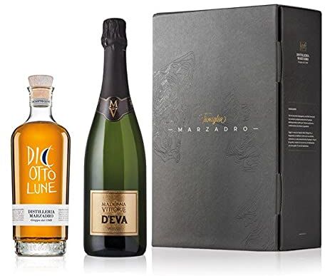 Marzadro Grappa Le Diciotto Lune e D'Eva Moscato in confezione regalo