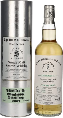 Signatory Vintage GLENLOSSIE 13 Years Old The Un-Chillfiltered 2007 46% Vol. 0,7l in Tinbox