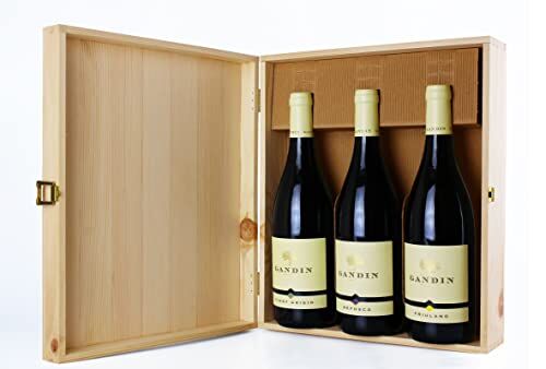 Gandin Cassetta di legno da 3 bottiglie: Pinot Grigio, Refosco, Friulano DOC Friuli Isonzo    Wines 0,75 L   Cassetta di legno   Idea Regalo