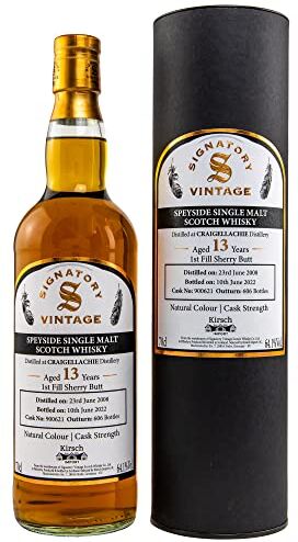 Signatory Vintage CRAIGELLACHIE 13 Years Old Speyside Single Cask Strength Whisky 2008 64,1% Vol. 0,7l in Giftbox