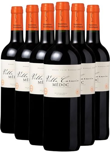 Generico Château Villa Carmin Médoc rosso 2018 DOP Bordeaux Francia Vitigni Merlot,Cabernet Sauvignon 12x75cl